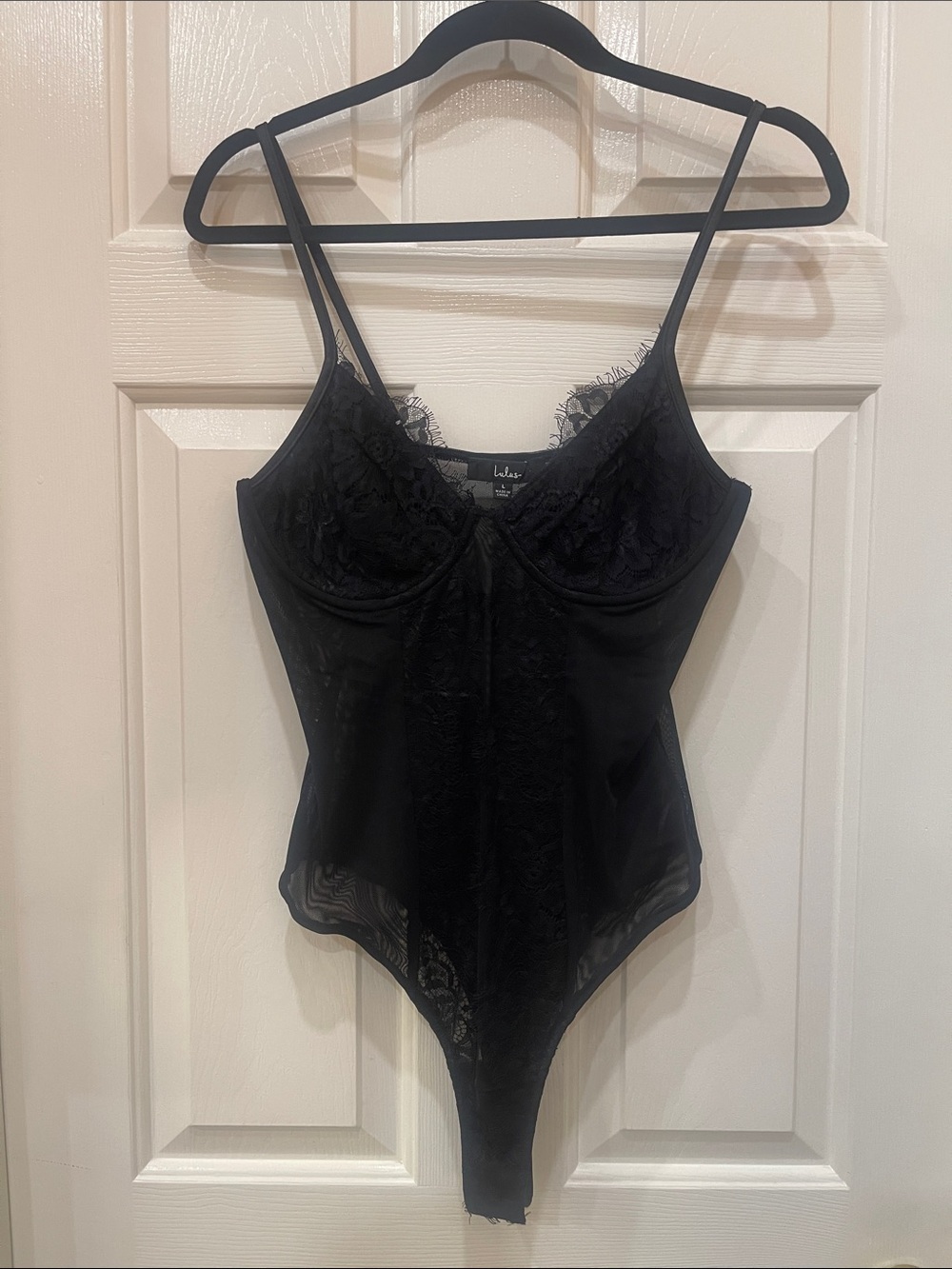 Lulus - Black Lace Bodysuit S:L